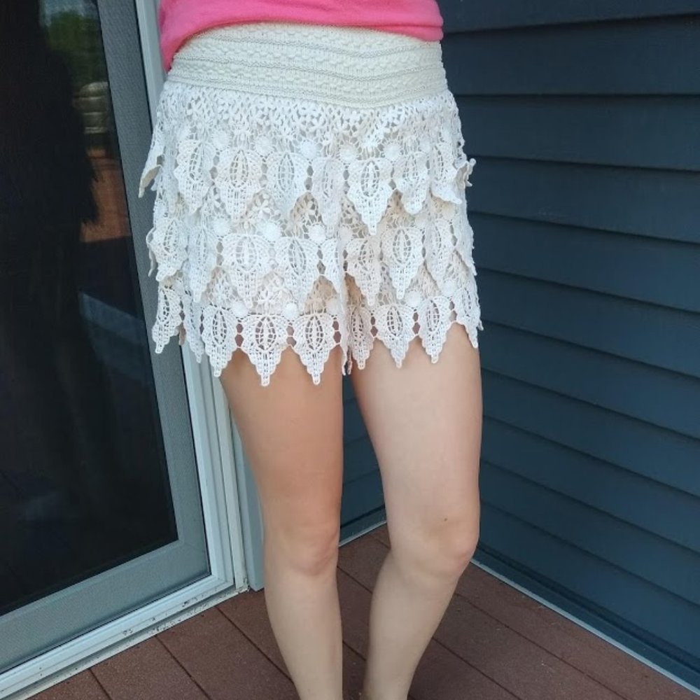 Ivory Lace Shorts
